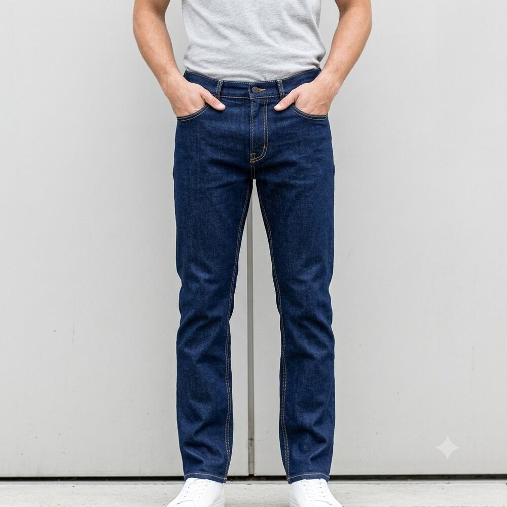Topman Mens 32x29 Stretch Skinny Jeans Button Fly Dark Wash Denim Short Inseam